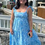 Blu Pepper Blue Beachy Tie Strap Flowy Maxi Dress Photo 1