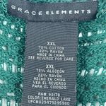 Grace Elements  Womens Crochet Sweater Knit XXL Kelly Green V-Neck Granny Cottage Photo 3