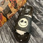Disney Black Slide Sandals with Skull Design Size 8 By   Photo 2