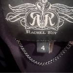 RACHEL Rachel Roy Elegant Black Blazer Leather Panel Luxury Designer Size 4 Photo 4