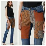 frame denim NEW Frame Le Mini Patchwork Bootcut Jeans Size 26 boho western Photo 2