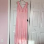 Lulus NWT Lulu’s Beautiful Allure Light Pink Pleated Crochet Lace Maxi Dress Photo 6