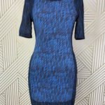 Whistles Navy Blue Silk Abstract Print Sheath Dress Size US 4 Photo 2