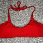 Zaful Ribbed Red Halter Bikini Top Photo 1