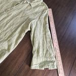 Habitat  Womens Size XL Top Button Down Collared High Low Plaid Green White Linen Photo 5