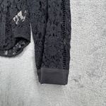 Rebecca Taylor Blouse Black Lace Sheer Top Medium Gothic Dark Romantic Feminine Photo 4