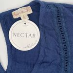 Hem & Thread  Womens Peplum Blouse Top Flutter Sleeve V Neck Navy Blue Size Small Photo 2