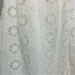 ZARA New High Waisted White Bohemian Embroidered Eyelet Lined Midi Skirt Size M Photo 10
