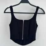LPA Corset Top Womens XS Black Prescott Cropped Square Neck Minimalist Going Out Photo 5