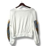 Free People  Women XS White Waffle Knit‎ Boho Patchwork Top Festival Art Romantic Photo 1