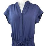 Aritzia Babaton Donnie Navy Blue Short Sleeve Drawstring V Neck Jumpsuit Size M Photo 3