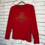 Lauren Ralph Lauren Red Graphic Crewneck Long Sleeve Top Women’s S Y2K Preppy Photo 7