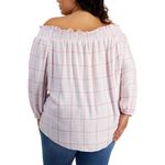 Tommy Hilfiger : Plus Womens Plaid Off-The-Shoulder Pullover Top “Size 1X” (B35) Photo 5