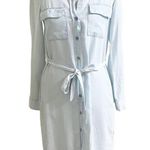 ZARA Blue Denim Tencell Chambray Sunwashed Button Down Shirt Dress Size XS Photo 0