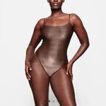 SKIMS  Shimmer Glitter Brown Cocoa Cami Thong Bodysuit, 3X NWT Photo 5