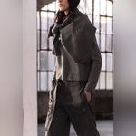 ZARA WOOL BLEND WIDE LEG PANTS ZW COLLECTION Belted Black/Grey Size XL NEW Photo 7