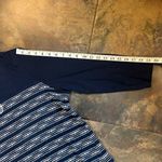 kim rogers  Navy Pineapple Crew Neck Top Quarter Sleeves Size XXL Photo 6