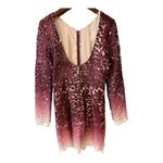 Angel Biba Angel Biba Burgundy Ombre Lace Cut-Out Overlay Dress Size 8 Photo 3