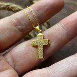 Sterling Silver Cross 18k Gold  Necklace Photo 2