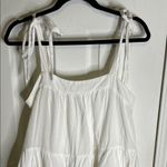 White Tiered Eyelet Dress with Tie Closures Size Medium Photo 1
