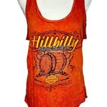 Harley Davidson Large Burnt Orange Graphic Round Hem Women's Tank Top Biker Photo 0