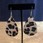 Boutique Soft Felt Cheetah Print Dangle Earrings Photo 0