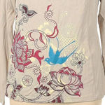 Acacia Swimwear Acacia Stretchy Tan Cotton & Bamboo Blend Long Sleeve Top Women’s Size Medium M Photo 3