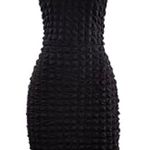 Black Popcorn Halter Backless Dress Size M Photo 2
