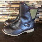 Teva ‎ de la vina brown leather sage Green canvas moto boots women’s US 6 EU 37 Photo 1