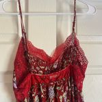 Free People NWT  size small last night mini slip dress cherry red combo dainty Photo 9