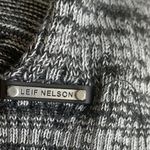 Leif Nelson Faux Leather Trim Collar Black White Stretch Fit Sweater Size L Photo 7