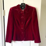 Stewart Parvin Velvet Button Jacket Red Silk Blend Tailored Size Small EUC Photo 0