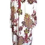 Pink Blush Maternity Paisley Shift Floral Dress Size Large 3/4 Roll Tab Sleeve Photo 5