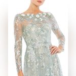 Mac Duggal  Floral‎ Embroidered Illusion Long Sleeve Gown- NWT 14 Photo 2