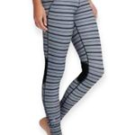 Athleta  Grey Stripped Legging Pants Sz S Workout Running Yoga Photo 0