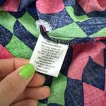 Escapada Living Top 3/4 Sleeve Size M Pink Navy Green Colorful Lightweight Photo 5