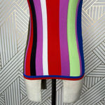 Diane Von Furstenberg  Carolina Block-Stripe Knit Tank‎ Top Light Cerise Size XS Photo 4