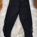 Lululemon Black Ruched Capri Athletic Leggings Photo 2