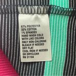 Crown & Ivy Shift Dress Ribbed Navy White Mint Pink Stripe Small Coastal Spring Photo 7