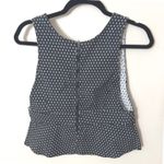 Free People Reversible V-Neck Cropped Top Black White Daisy Print Size 8 NWOT Photo 1