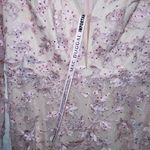 Mac Duggal 70224 Rose Pink Floral Applique Long Sleeve Illusion Gown Size 12 NWT Photo 4