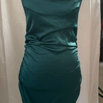 Romwe Women's  Teal Ruched Mini Dress Standard S Photo 0