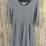 Matilda Jane  M Blue & White Striped Between The Lines Tulle Trim Jersey Dress Photo 1