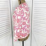 Sigrid Olsen  Floral Damask Cotton Silk Blazer Jacket Cream Pink 4 Snap Front‎ Photo 1