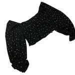 Mon Ami Crop Top XL Black Stars Long‎ Sleeve Sheer Festival Party Photo 2