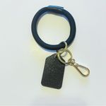 Boulevard Keychain wristlet, black and gold tone carabin closure Photo 3