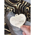 Self Esteem NWT  Size‎ Medium 70s Ripple Brown wavy long sleeve crop top retro Photo 3