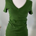 J.Crew Women's V Neck Short Sleeve Cotton Tee Green Small Photo 0
