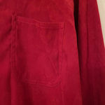 Floenzi Woman casual top. This is a long sleeved button up tunic length top, 3X Red Photo 1