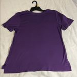 Eddie Bauer Purple V-Neck Women's Short Sleeve Top With High Low Hem Photo 1